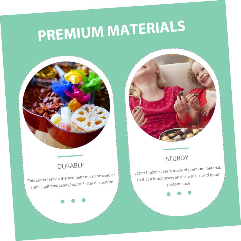 COHEALI Tinplate Packing Box Candy Container Easter Treat Boxes Party