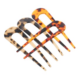 Lurrose 4 Piezas en Forma de U Horquilla Horquilla para El Pelo Grande Pinza para El Pelo Estilo Francés Concha de Tortuga U Palillos Pines para Mujeres Niñas Accesorios para El Cabello