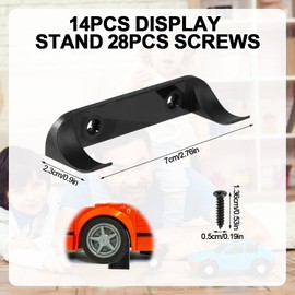 14pcs Car Display Wall Mount, Showcase Your Collectible Car with Premium Vertical Wall Mount with Screws Ideal for Toy Car Enthusiasts for Speed Champion Series