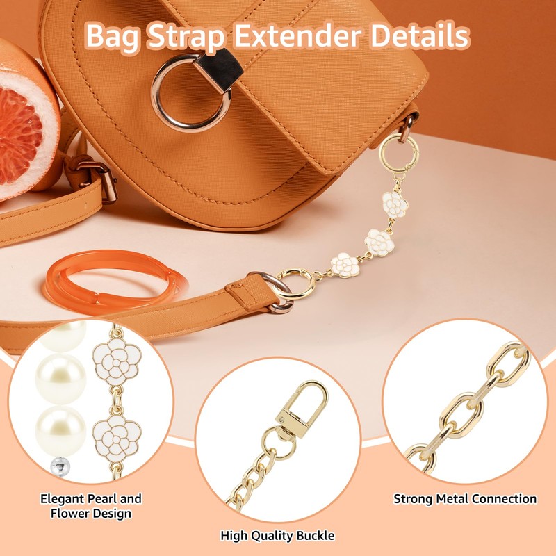 Oubaka 5Pcs Bag Extender Chain Purse Extender Chain Bag Strap