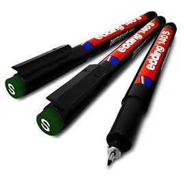 Edding 140S Permanent Pen - Superfine 0.3mm Nib - Pack of 3 Green