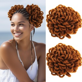 Liliyab Cola De Caballo Con Rastas Para Mujeres Negras Moño De Pétalos Con Rastas Moños Con Rastas Para Mujeres Negras 2 Piezas Moño Con Rastas Con Cordón Para Mujeres 30# De Tamaño Mediano