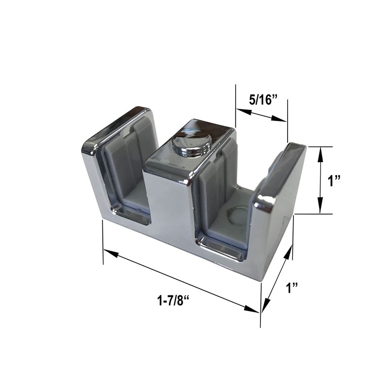 Gordon Glass™ Chrome Shower Door Guide for Sliding Frameless Glass