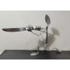 Metal Utensils Rifle Men Sculpture Silverware Statue Art Many To