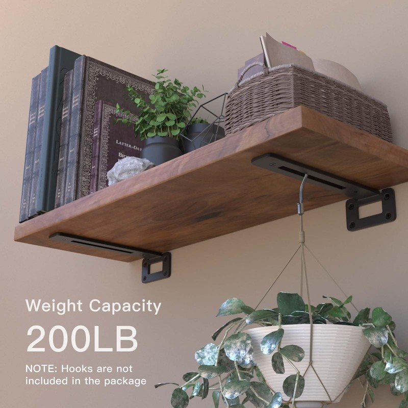 LEOPO 8 Inch 6 Pack Openwork T Shelf Brackets for