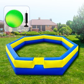 WARSUN 15Ft Gaga Ball Pit with Gaga Ball, Portable Gaga Ball Inflatable for Indoor Outdoor School Family Activities Inflatable Sport Games
