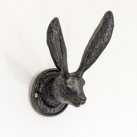 Fyne-Finds Rustic Hare Easter Bunny Coat Towel Hat Hook Vintage Bronze Metal Ornate Wild Animal Wall Door Hooks