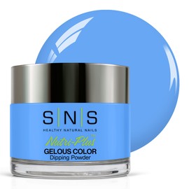 SNS Healthy Natural Nails SNS Nail Dip Powder, Gelous Color Dipping Powder - Love Is Blind (Blue), EE15 - Long-Lasting Acrylic Nail Color & Polish Lasts 14 Days - Low-Odor & No UV Lamp - 1.5 Oz