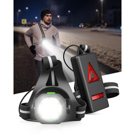 Lorrtta Running Lights for Runners,Running Torch 7 LEDs Lamp Beads Strong Light,Chest Light Suitable for Outdoor Sports Dog Walking Jogging Night Fishing Camping and Emergency