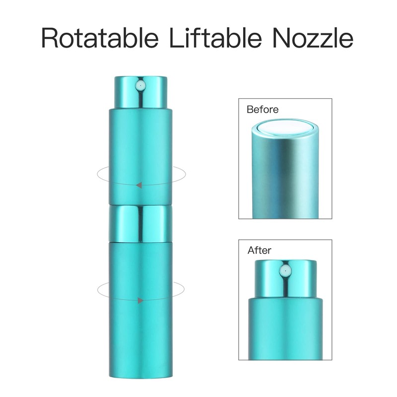 LISAPACK 8ML Atomizer Perfume Spray Bottle for Travel, Empty Refillable