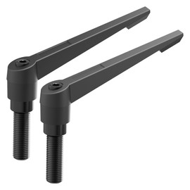 Skweawert 2PCS Clamping Lever Handles, M6 x 40mm Male Thread, Adjustable Quick Release Locking Rotating Screw Bolt Stud Knobs Apply for Lathe Machinery, Black