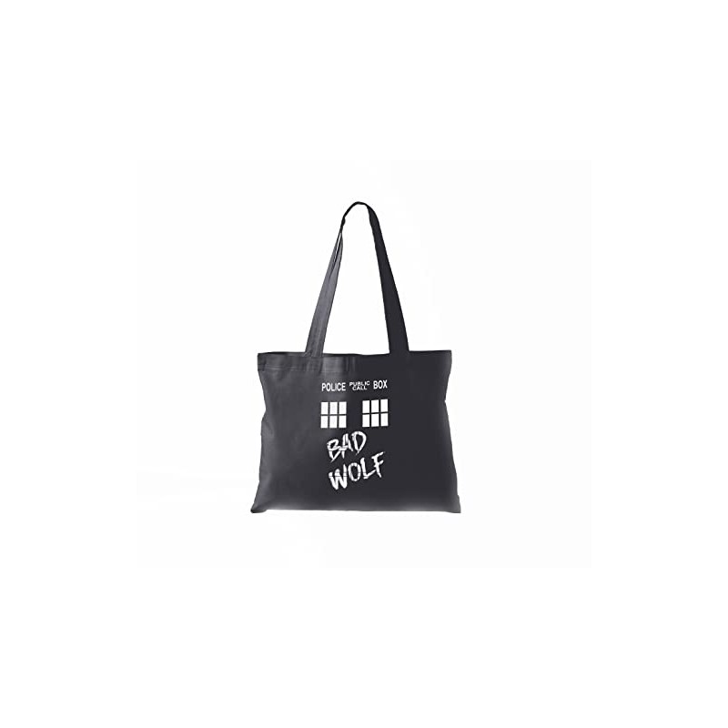 Tardis Bad Wolf Tote Bag (Black)