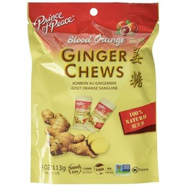 Prince Of Peace Blood Orange Ginger Chews, 100% Natural, Vegan Friendly, Kosher, Gluten Free & Non-GMO, 4 Ounce (Pack of 12)