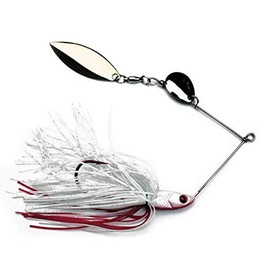 Lucky Strike Bait Works Closed Loop Spinner Bait, Designed in Canada (1/4 oz, White)