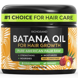 RICHGRAND RICHGRAND Batana Oil for Hair Growth - 100% Raw & Organic Dr Sebi Batana Oil - Cold-Pressed & Pure Unrefined Batana Hair Mask for Women & Men - Enhances Hair Thickness, Prevents Loss