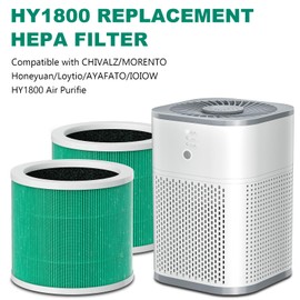 4 Pack HY1800 H13 True HEPA Replacement Filter (with Extra 8-Pieces Aroma Pad) Compatible with MORENTO/CHIVALZ/Loytio/AYAFATO/IOIOW HY1800 Purifier, 3-in-1 Filtration System