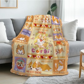 REETOOK Corgi Gifts for Corgi Lovers, Corgi Blanket Gift, Corgi Blanket for Women, Men, Kids, Gifts for Dog Lovers, Soft Flannel Corgi Blanket for Couch, Bed, Dog Lovers 50x60