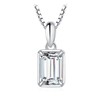 JewelryPalace Emerald Cut 1ct Cubic Zirconia Chain Pendant, Bridal Simulated