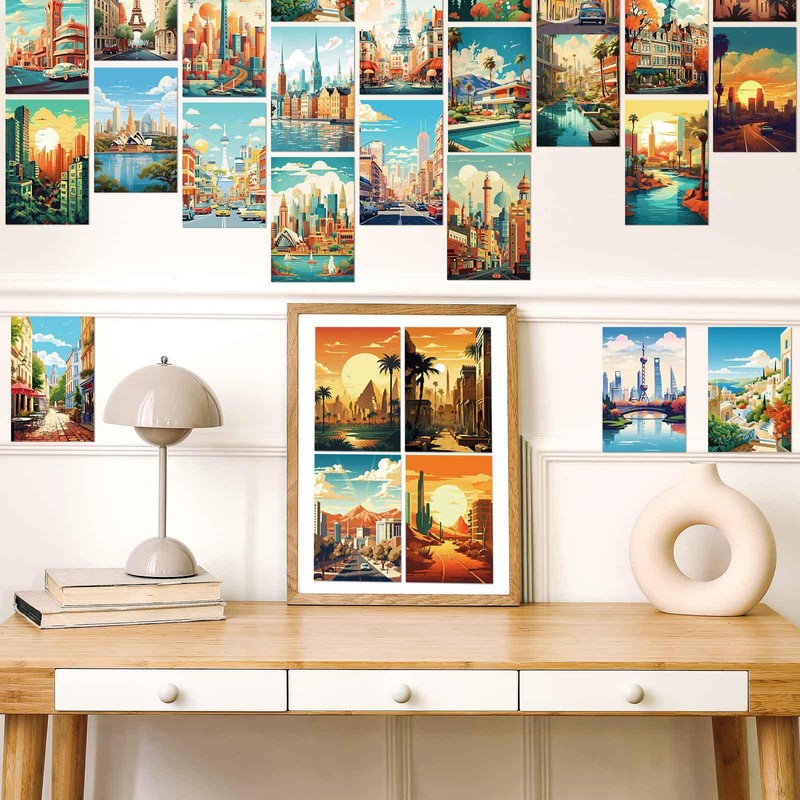 HCHES 50 Sheets Landscapes Postcards Set Travel Poster Artistic Assorted