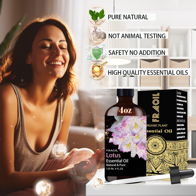 Lotus Essential Oil, Lotus Oil 4 Fl Oz 120ML for
