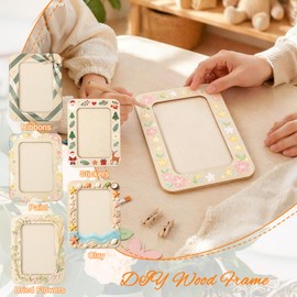 Wooden Picture Frames for Crafts 30 Pcs DIY Wood Frame Bulk for 4x6 Photos