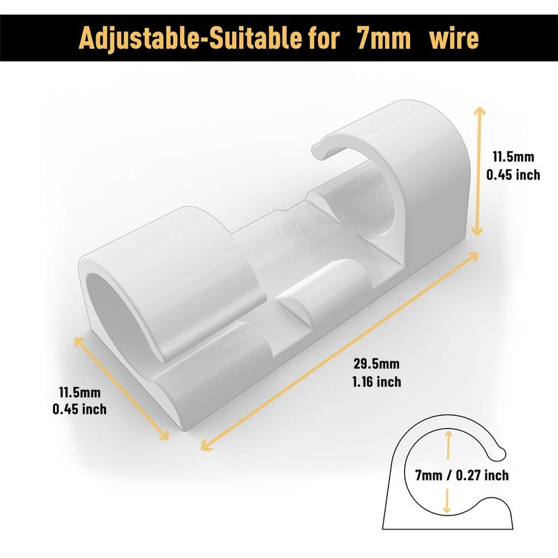 Cable Clips with Strong Self-Adhesive, XIAOXI Cord Organizer Cable Management