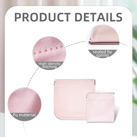 Pack of 2 Headphone Carry Case, PU Leather Case, Storage Bag, Portable Waterproof Earphone Protective Bag, Universal Headphone Protective Bag for Headphones, Keys, USB Sticks, Jewellery (Pink)