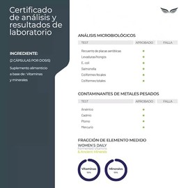 ETERNAL NUTRITION Women's Daily: Multivitamínico Mujer 4 en 1 (200 Caps)