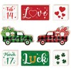 Wenqik 4 Pcs Valentines Day Decoration and Reversible St. Patrick's