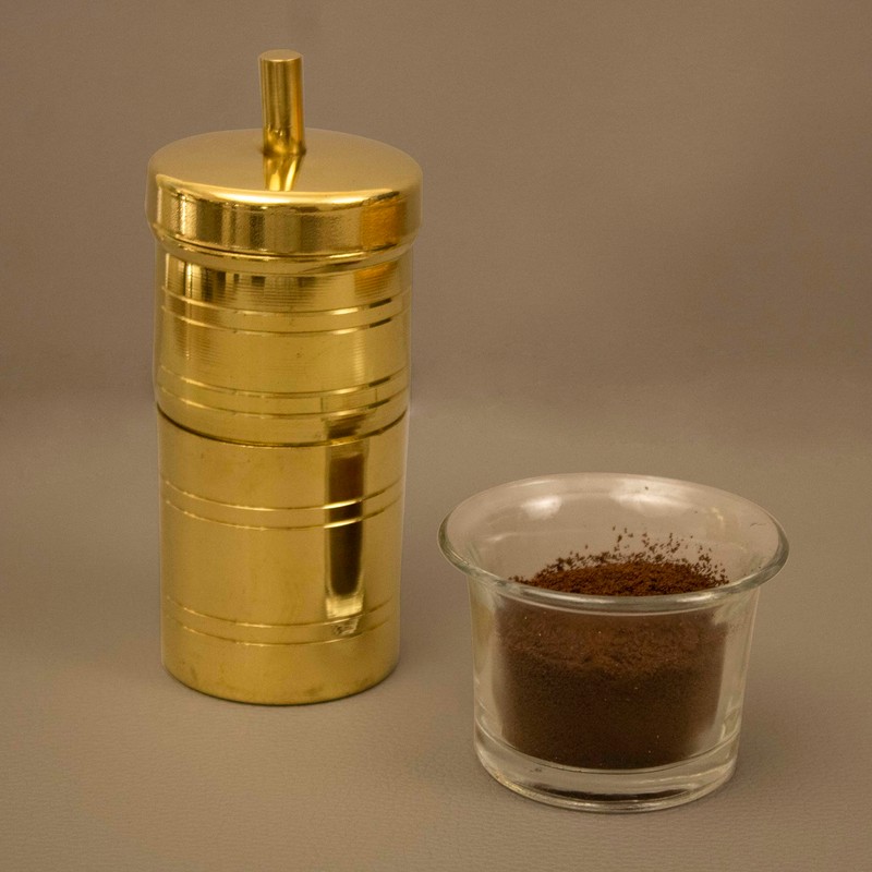 Spillbox Traditional Brass 100ml Filter Coffee Maker, Brass, South Indian