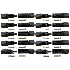 electrosmart 10 x Pairs of Solar Panel Cable Connectors for 4mm2 and 6mm2 Solar Panel PV Cable Male Female Waterproof Crimps compatible with MC4