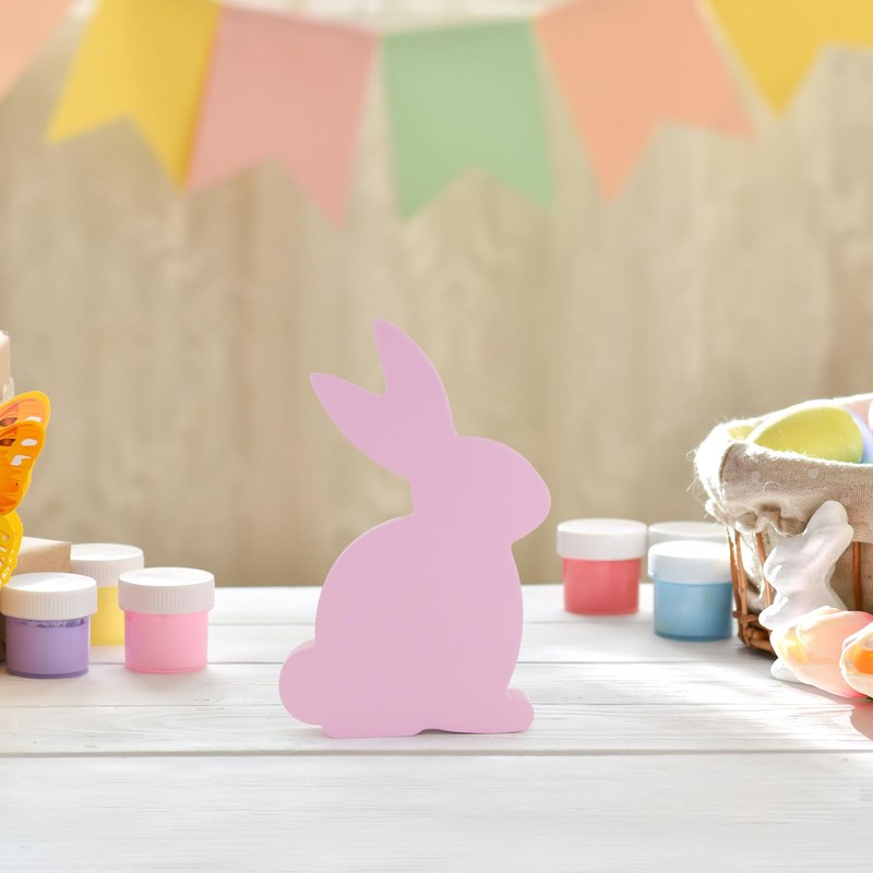 ALLY-MAGIC Easter Desktop Decoration, Wooden Rabbit Bunny Desktop Ornament Cute