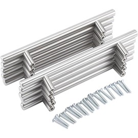 Yosoo Health Gear Kit de Manijas de Gabinete, 20 Piezas de 200 Mm de Acero Inoxidable T Bar Barra de Mango con Tornillos Cajón de la Puerta del Gabinete de la Cocina Tiradores