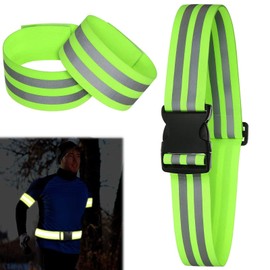 Reflective Belt Set, Reflective Band, Reflective Belt, Reflector Belt, Reflective Bracelets, Reflective Band, Reflective Belt, Reflective Belt for Outdoor Jogging, Running, Cycling, Jogging, Hiking