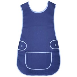 Universal Ladies Women Various Colour Tabard Apron Overall Kitchen Catering Cleaning Bar Pocket Small Medium Large XL 2XL 3XL sizes (Navy Blue, XXL)