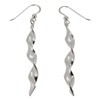 Touch Jewellery 925 Sterling Silver Spiral Twist Drop Earrings