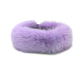 Hima 100% Real Fox Fur (Lavender) Headband Collar Neck Warmer Made in US