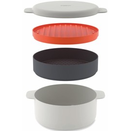 ジョセフジョセフ (Joseph Joseph) 電子レンジ調理器 スタッカブルクッキングセット ストーン/オレンジ M-クイジーン (M-Cuisine) プラスチック製 45001 4点セット 【正規品】