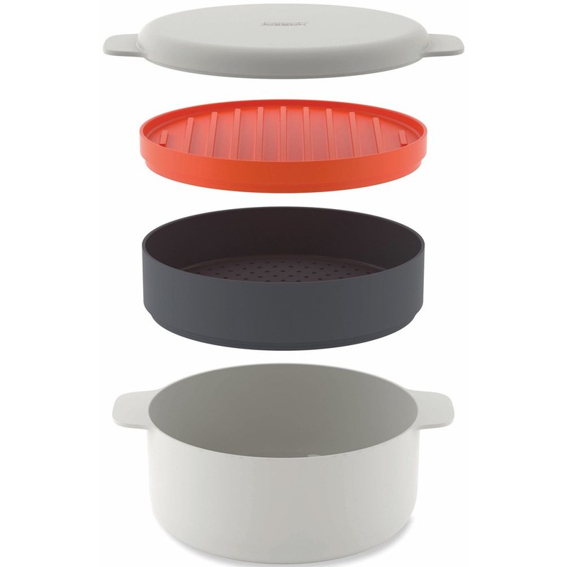ジョセフジョセフ (Joseph Joseph) 電子レンジ調理器 スタッカブルクッキングセット ストーン/オレンジ M-クイジーン (M-Cuisine) プラスチック製 45001