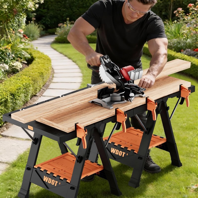 WDOT Work Bench Table 2 in 1 Portable Folding Workbench