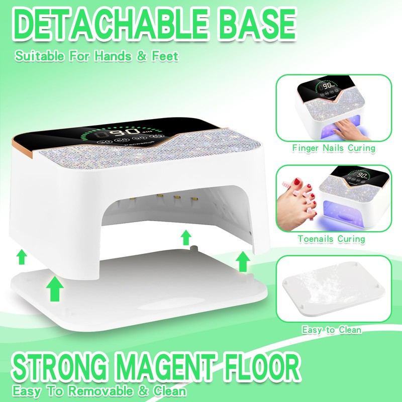 Rechargeable UV LED Nail Lamp, Cordless Nail Dryer for Gel
