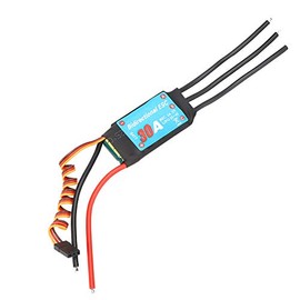 ESC Brushless, 20-60A Bidirectional 1:1 Power Output Remote Control Vehicle one‑Way Brushless ESC RC Electronic Controller for RC Ship Underwater Propeller (30A) Bidirectional Esc