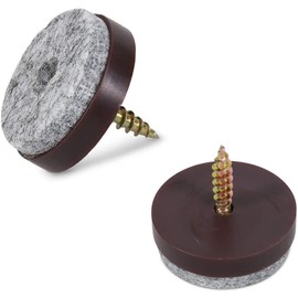 CENPEK Pack of 50 Felt Pads with Screw Chair Glides Floor Protection Glides 28 mm Round Protection for Furniture Chairs Parquet Laminate Furniture Gliders Black