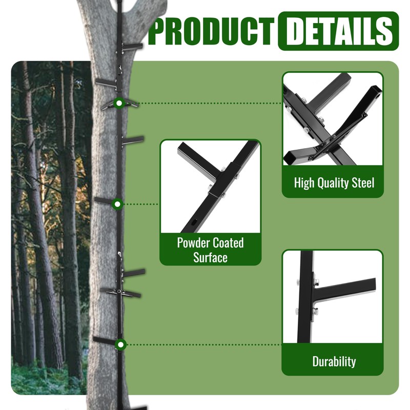 KUAFU 20 ft Climbing Stick Ladder for Tree Stands, Tree