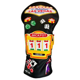 Giggle Golf Las Vegas Driver Golf Club Cover | PU Leather with Embroidered Front & Back | Fits Most Brands | Great Gift for Women & Men