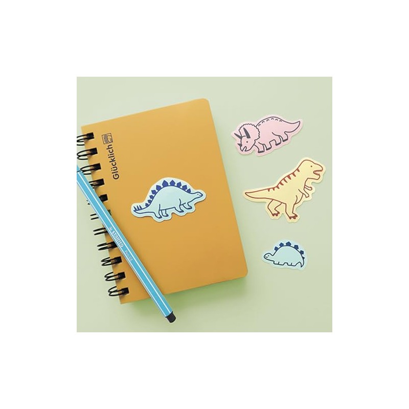 Elcomune Sticker Die Cut Sticker Dinosaur Parent and Child Stegosaurus