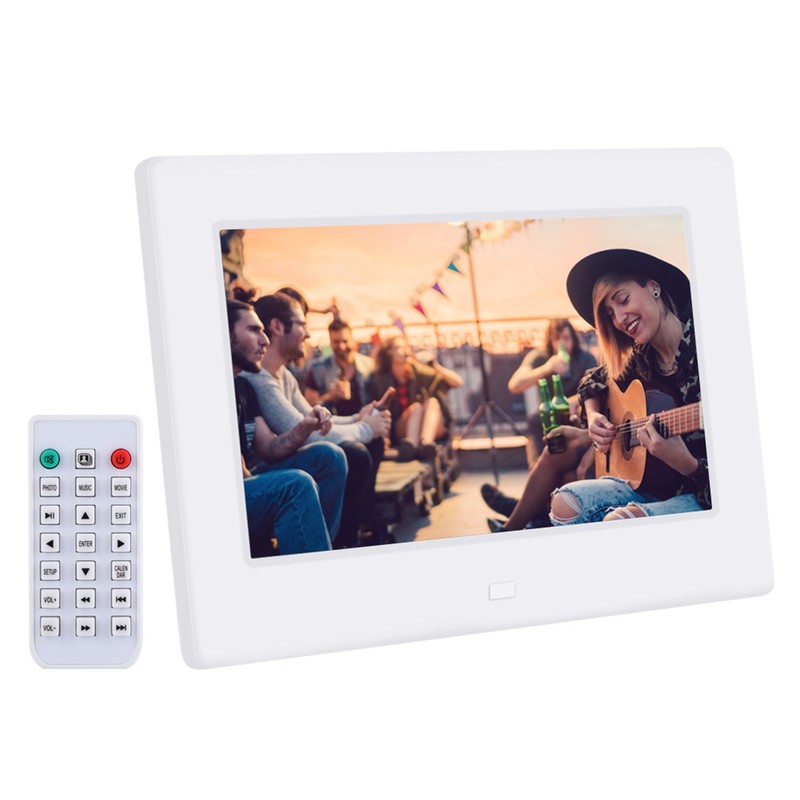 7Inch 1024*600HD Digital Photo Picture Frame Alarm Clock Player Album