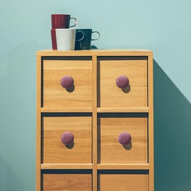 NAKUPENDA Pack of 6 Furniture Knobs, Round Ceramic Cabinet Drawer Knobs, Ceramic Round Handles with Screws for Children's Room, Kitchen, Cabinets, Bookcase (Pink)