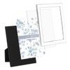 Laura Ashley 5x7 White Enamel Picture Frame, Silver Metal Edge