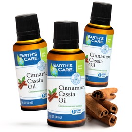 Earth's Care Cinnamon Cassia Oil - Cinnamon Essential Oil - 100% Pure Cinnamon Essential Oil for Diffuser - 1 Fl OZ (3 Bottles)
